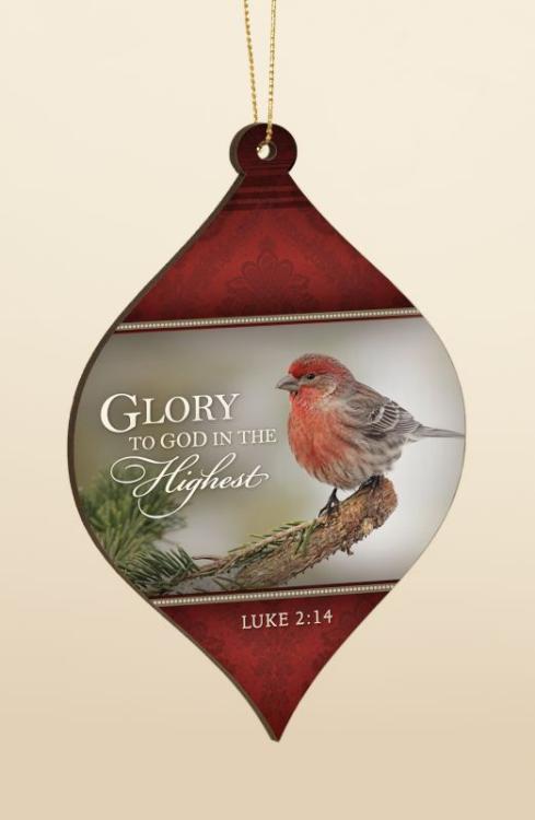 656200108772 Winter Finch Glory To God In The Highest (Ornament)