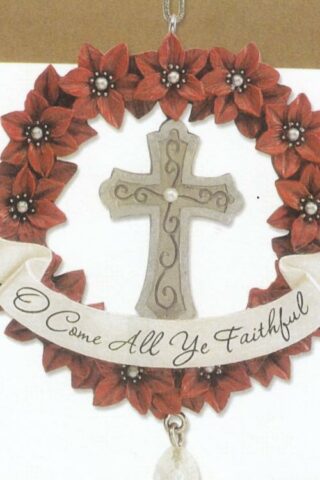 045544492621 Christmas Cross Poinsettia Wreath (Ornament)