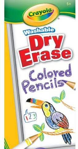 071662986636 Crayola Washable Dry Erase Colored Pencils