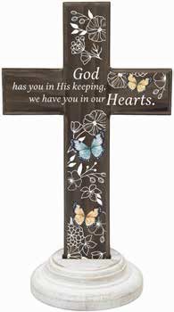 096069277545 In His Keeping Pedastal Cross